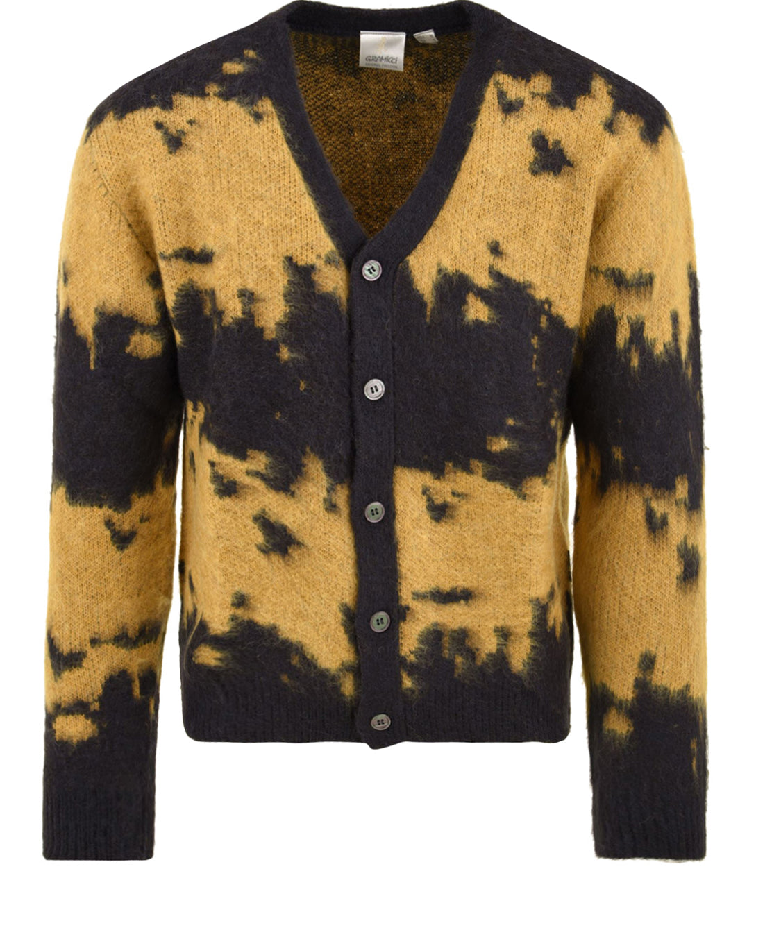 Cardigan Mohair Splatter GRAMICCI Uomo - Nero