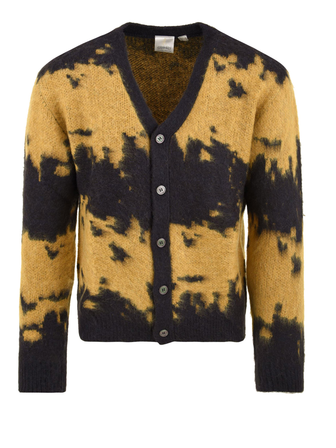 Cardigan Mohair Splatter GRAMICCI Uomo - Nero
