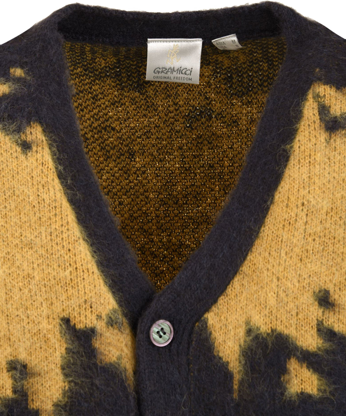 Cardigan Mohair Splatter GRAMICCI Uomo - Nero