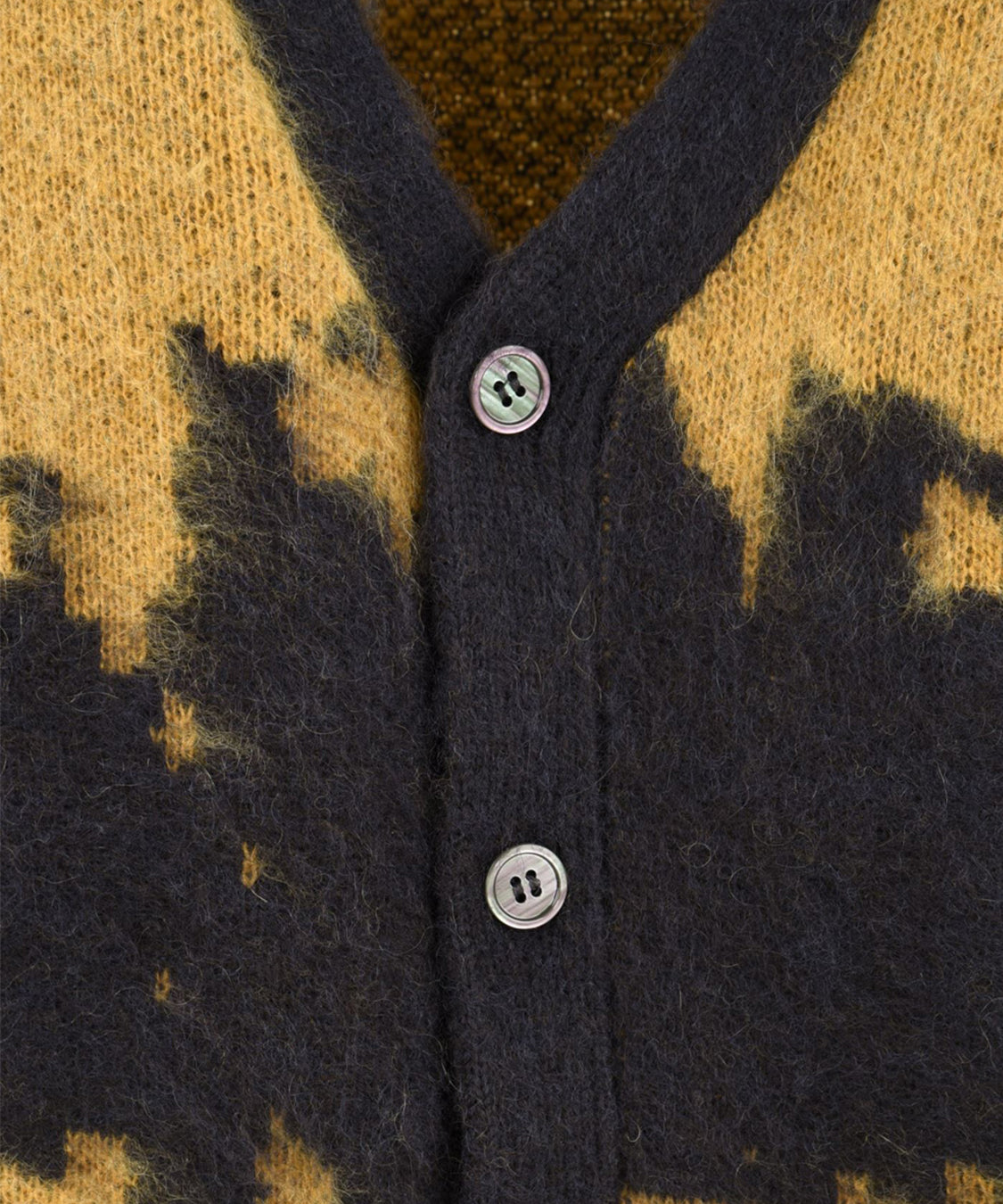 Cardigan Mohair Splatter GRAMICCI Uomo - Nero