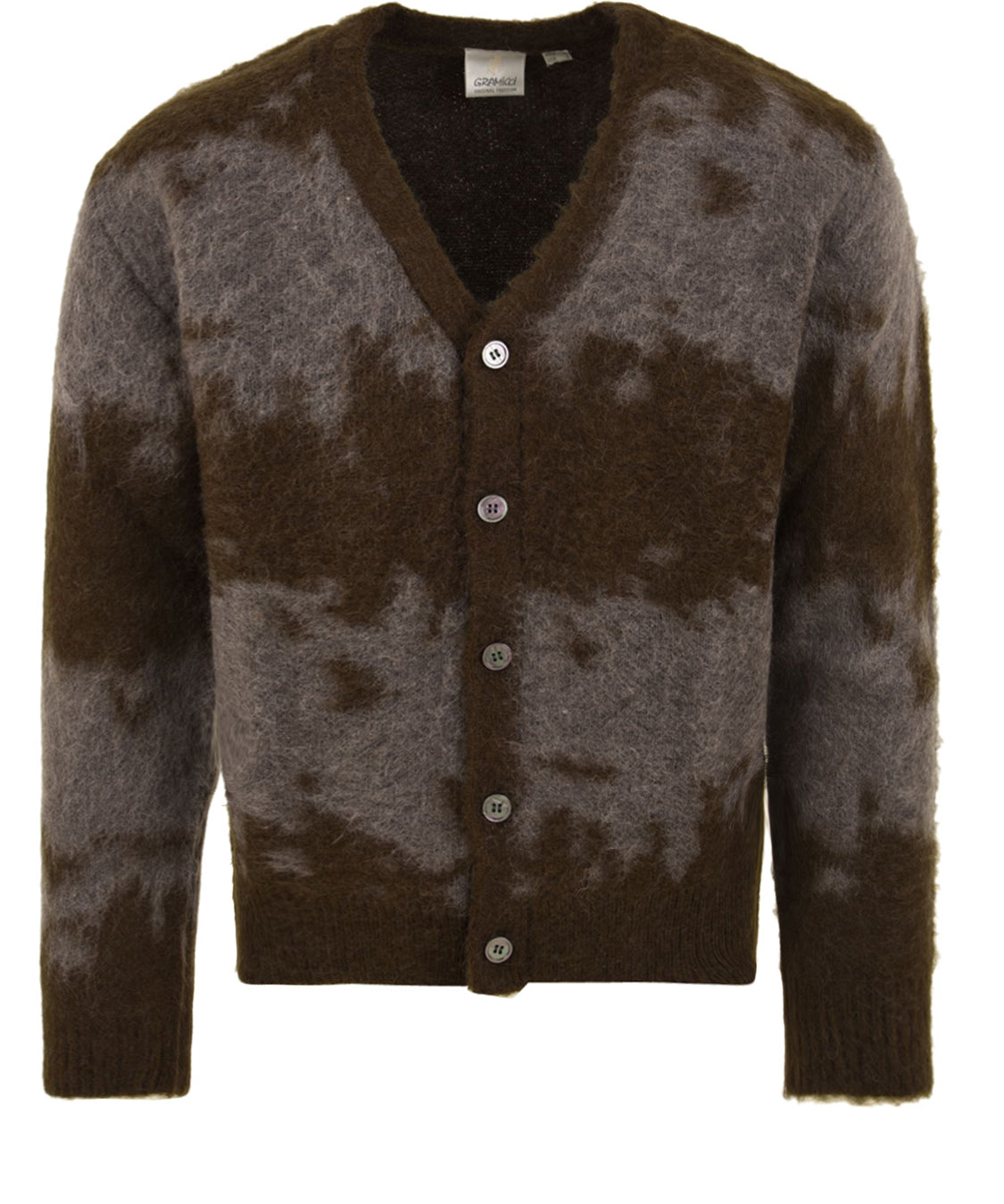 Cardigan Mohair Splatter GRAMICCI Uomo - Marrone