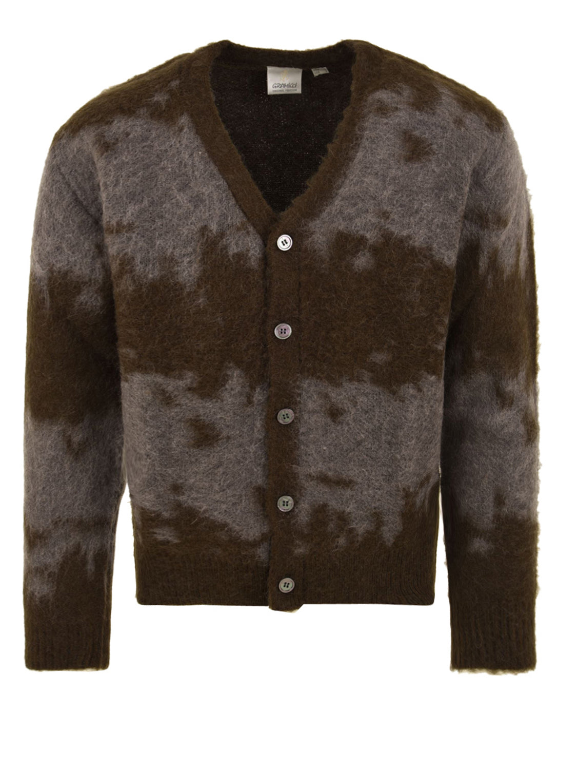 Cardigan Mohair Splatter GRAMICCI Uomo - Marrone