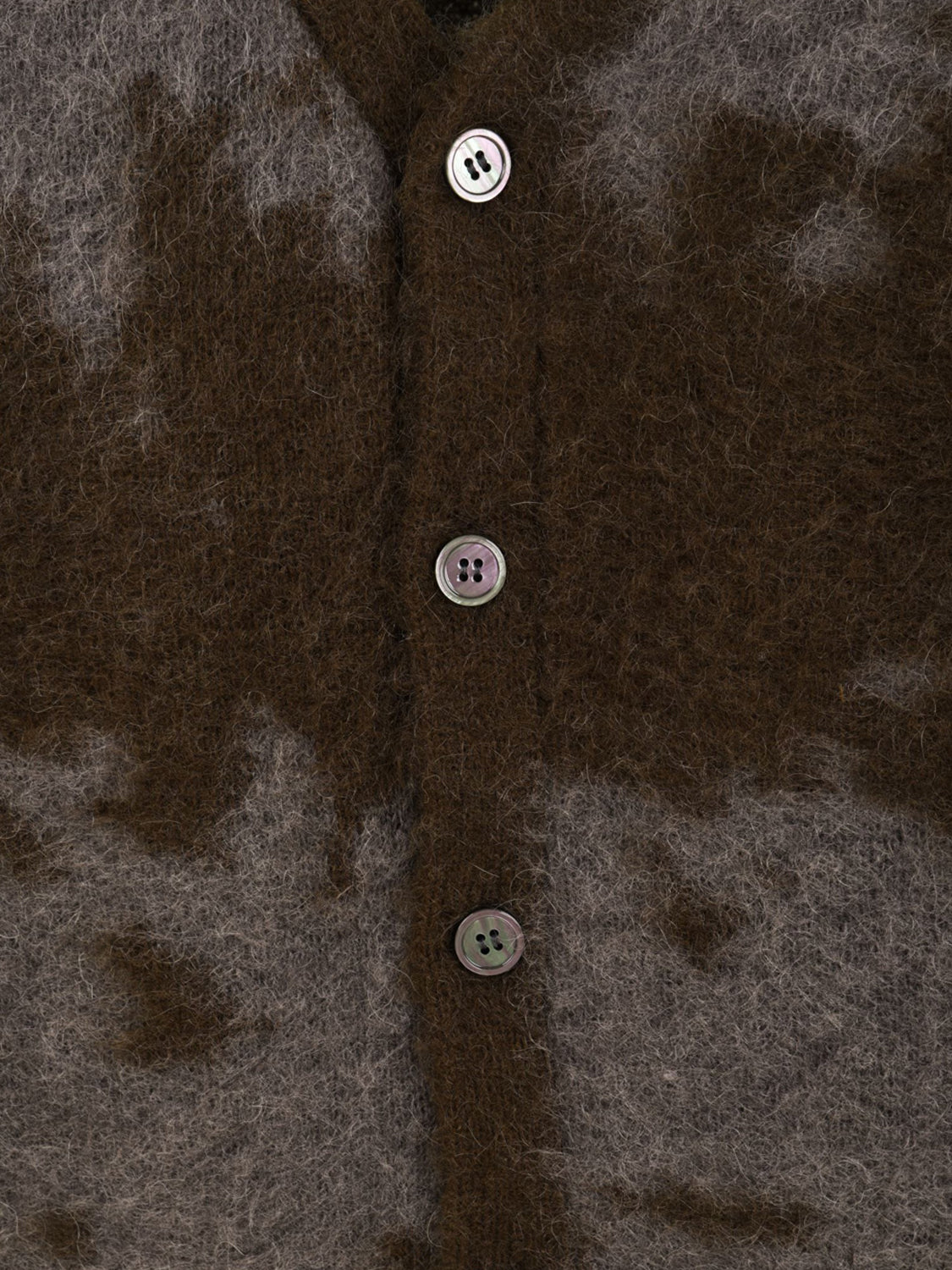 Cardigan Mohair Splatter GRAMICCI Uomo - Marrone