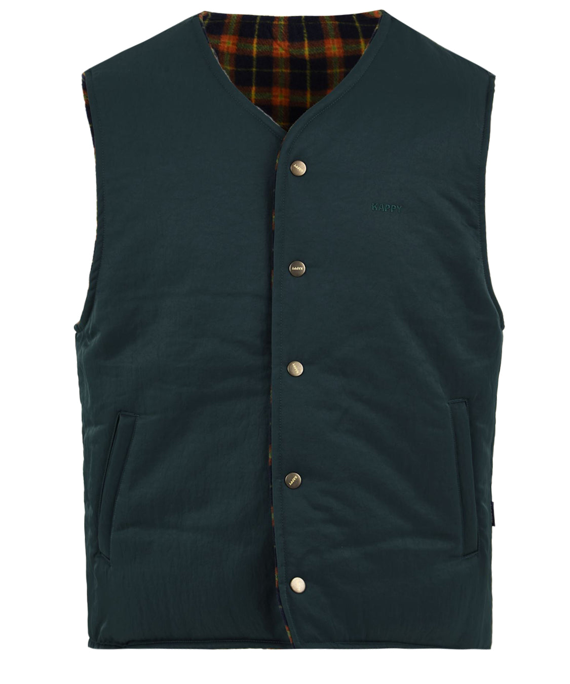 Gilet reversible nylon check vest KAPPY Unisex - Verde