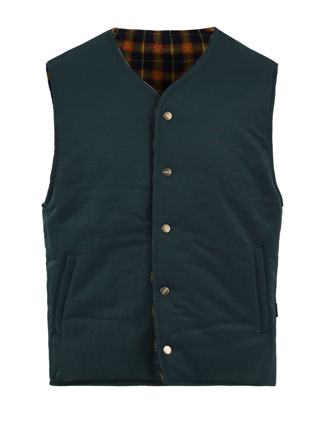 Gilet reversible nylon check vest KAPPY Unisex - Verde