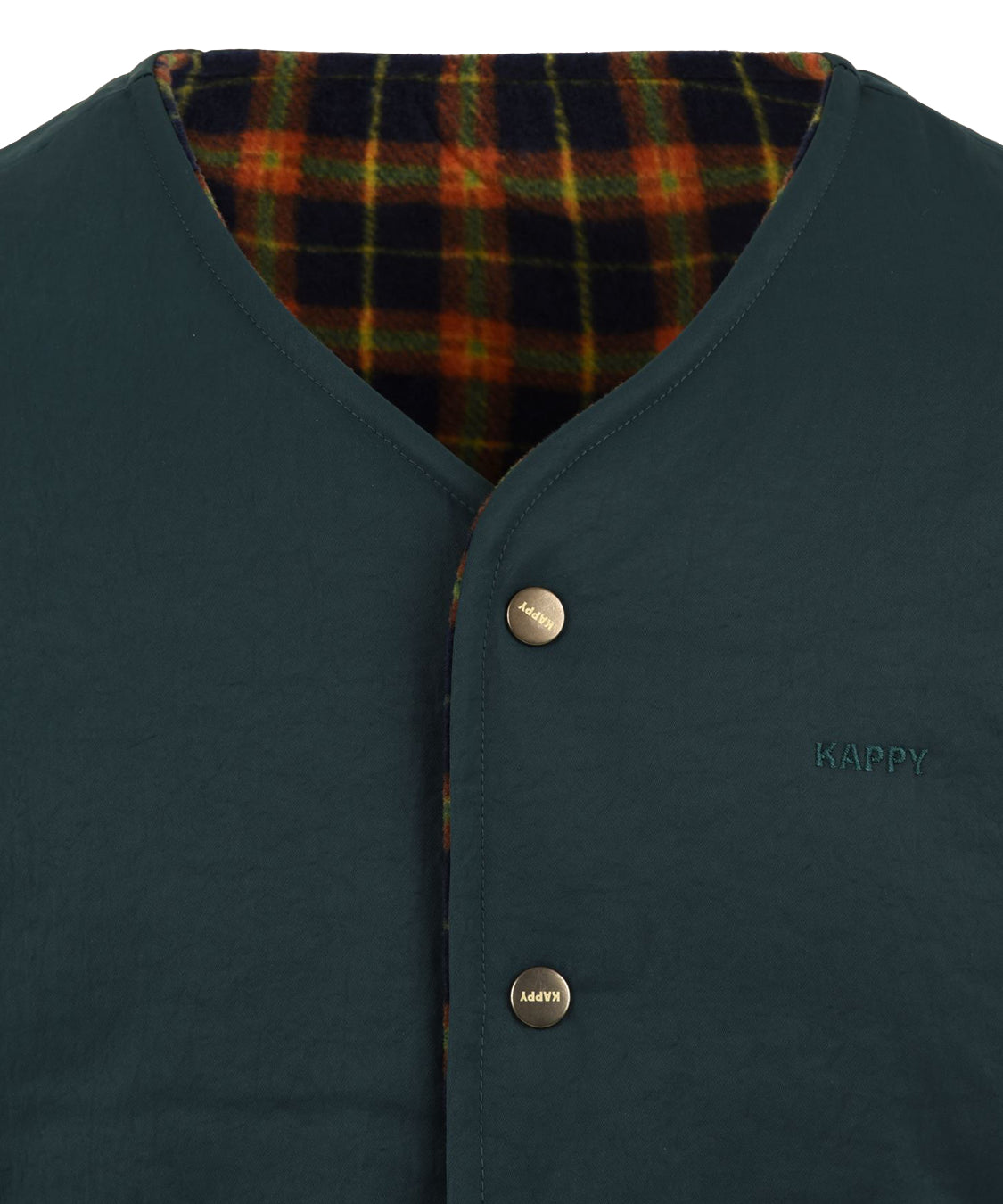 Gilet reversible nylon check vest KAPPY Unisex - Verde