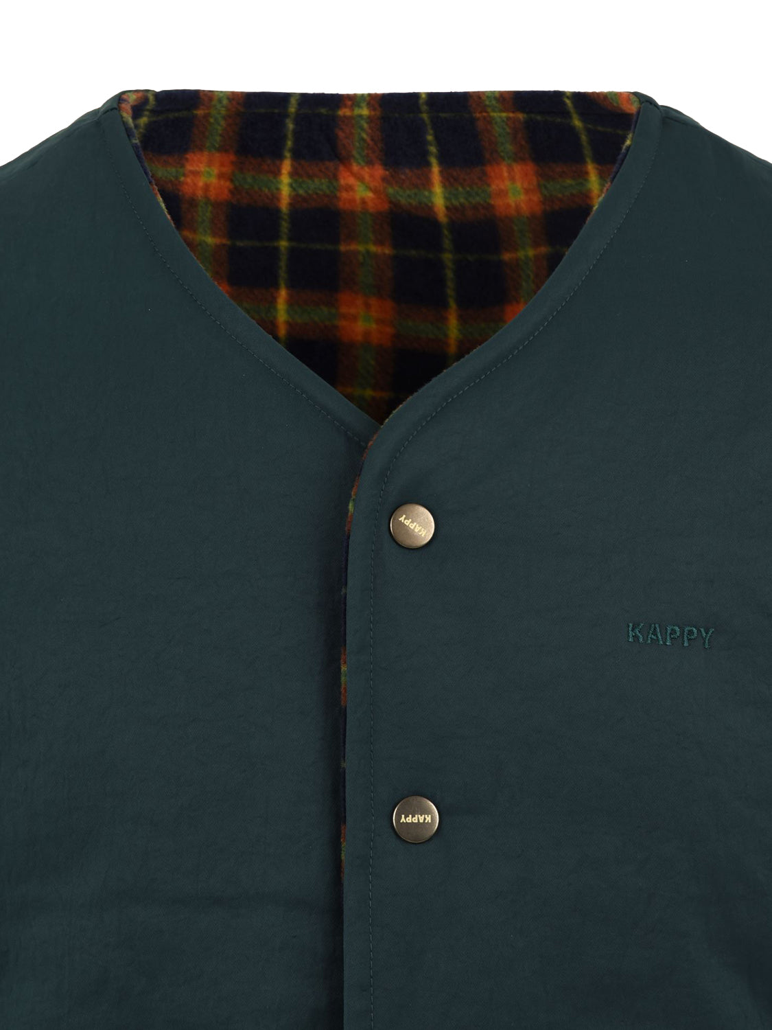 Gilet reversible nylon check vest KAPPY Unisex - Verde