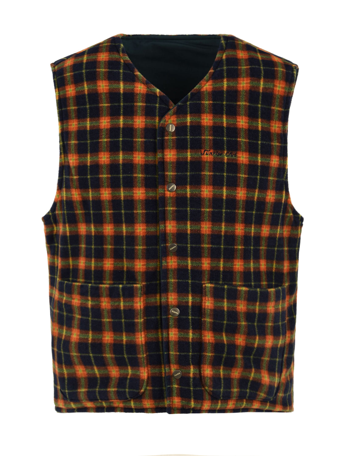 Gilet reversible nylon check vest KAPPY Unisex - Verde