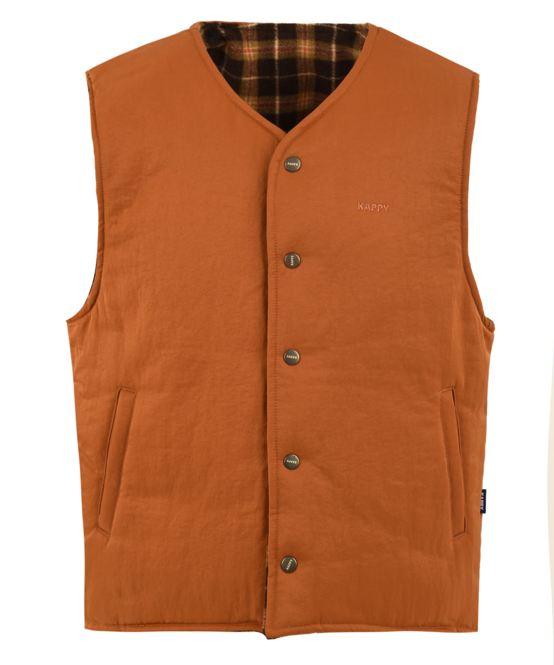 Gilet reversible nylon check vest KAPPY Unisex - Arancione