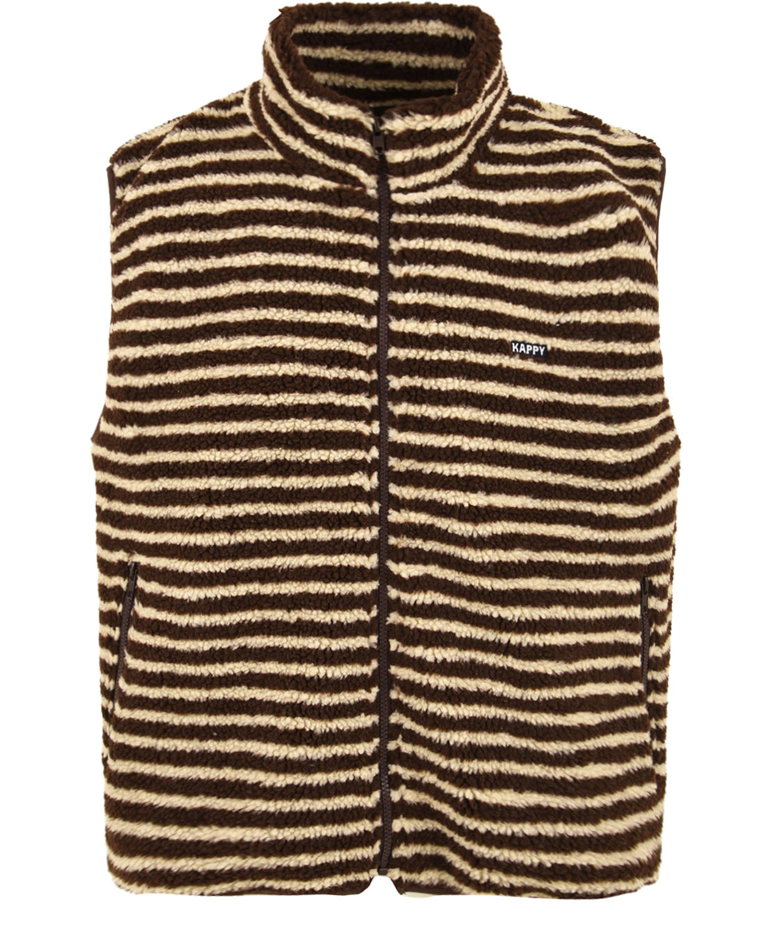Gilet stripe fleece zip-up KAPPY Unisex - Marrone