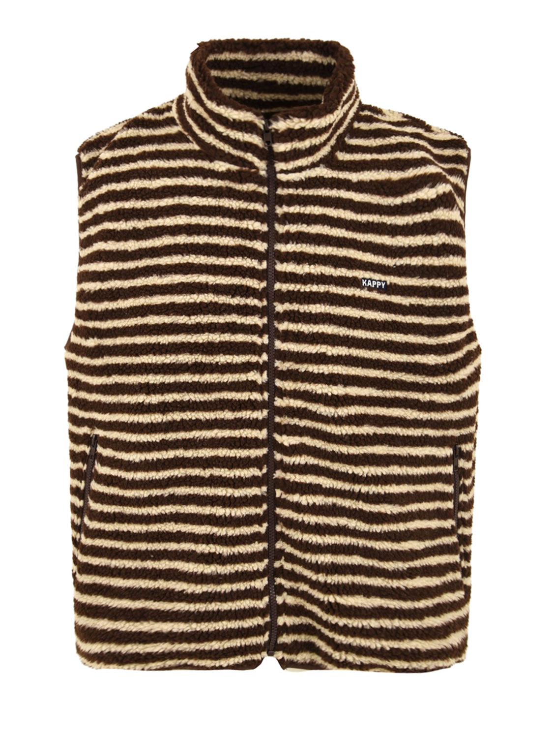 Gilet stripe fleece zip-up KAPPY Unisex - Marrone