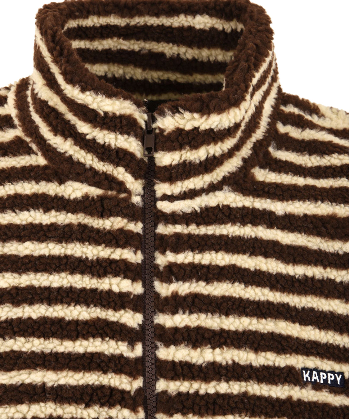 Gilet stripe fleece zip-up KAPPY Unisex - Marrone