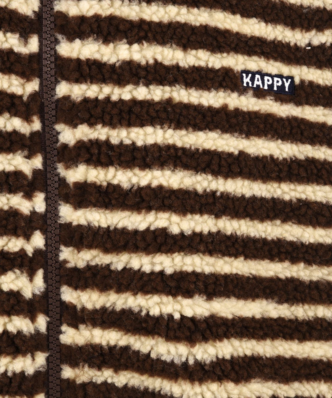 Gilet stripe fleece zip-up KAPPY Unisex - Marrone