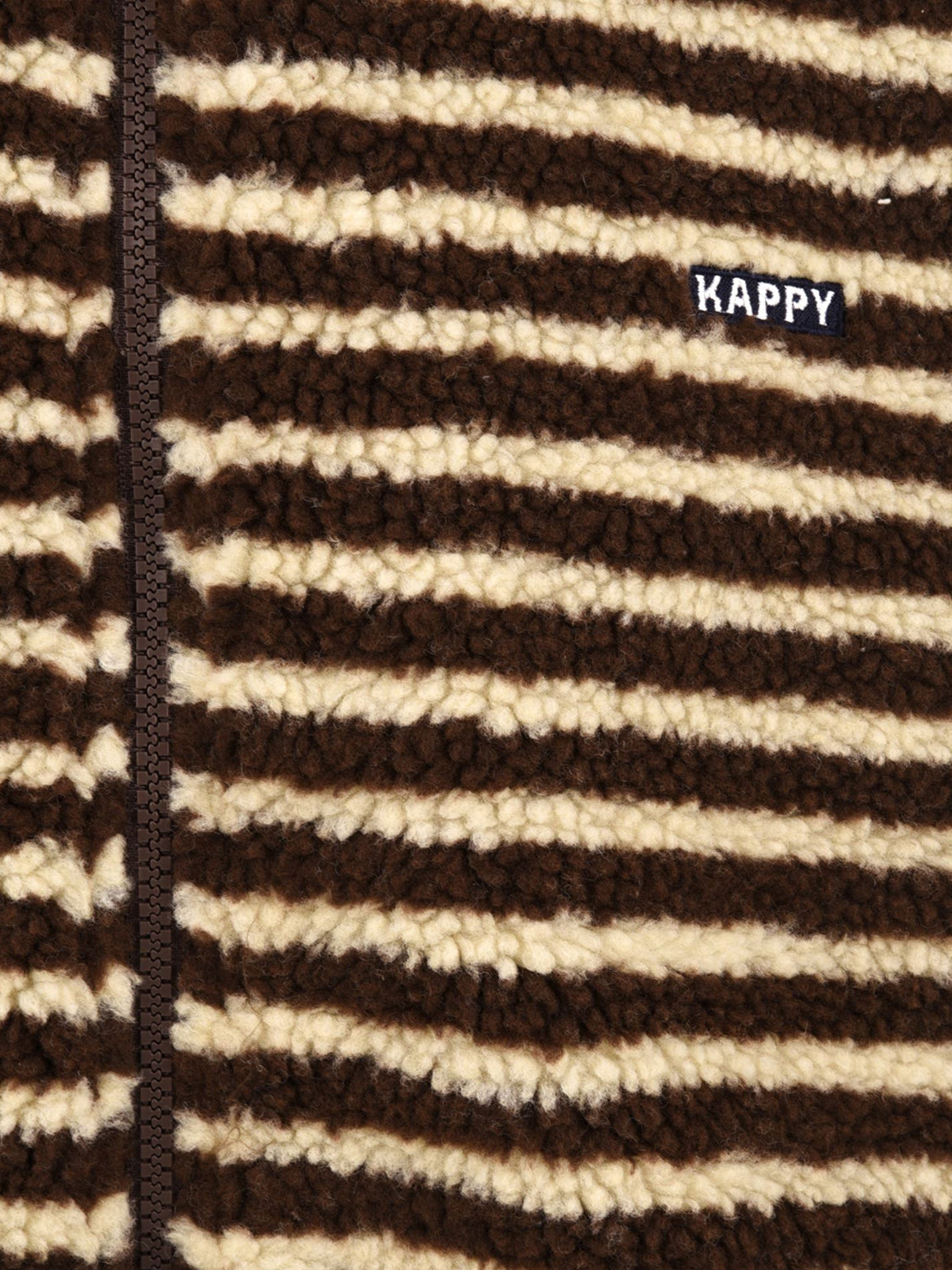Gilet stripe fleece zip-up KAPPY Unisex - Marrone