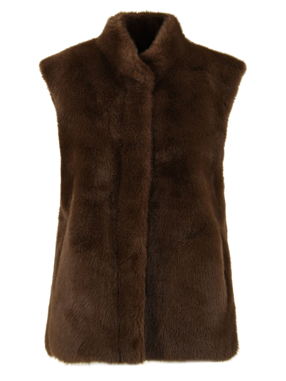 Gilet Faux Mink LOU ANDREA Donna - Marrone