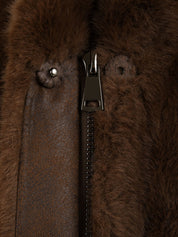 Gilet Faux Mink LOU ANDREA Donna - Marrone