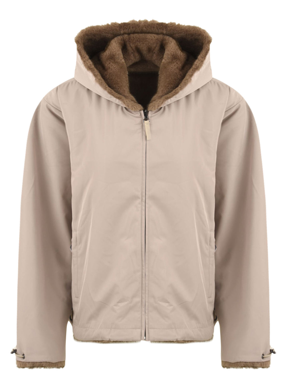 Parka Nylon reversibile Fake Mink LOU ANDREA Donna - Marrone