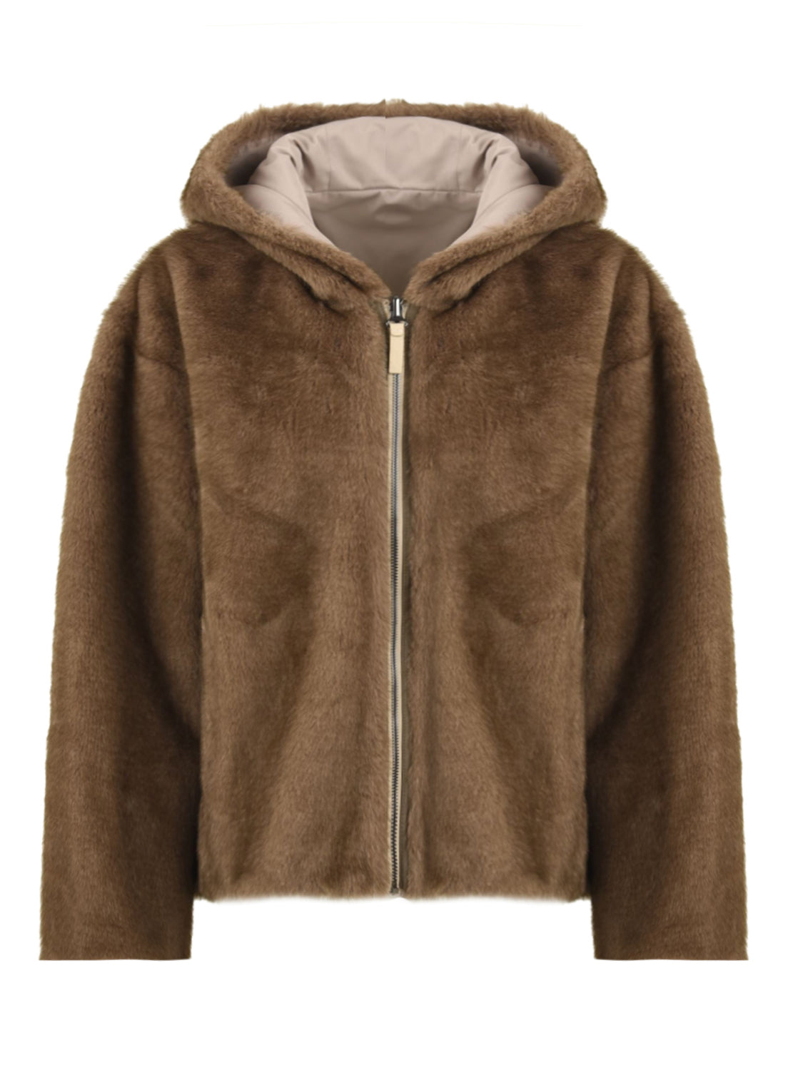 Parka Nylon reversibile Fake Mink LOU ANDREA Donna - Marrone