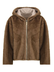 Parka Nylon reversibile Fake Mink LOU ANDREA Donna - Marrone