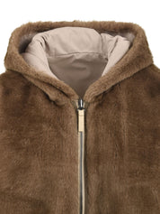 Parka Nylon reversibile Fake Mink LOU ANDREA Donna - Marrone