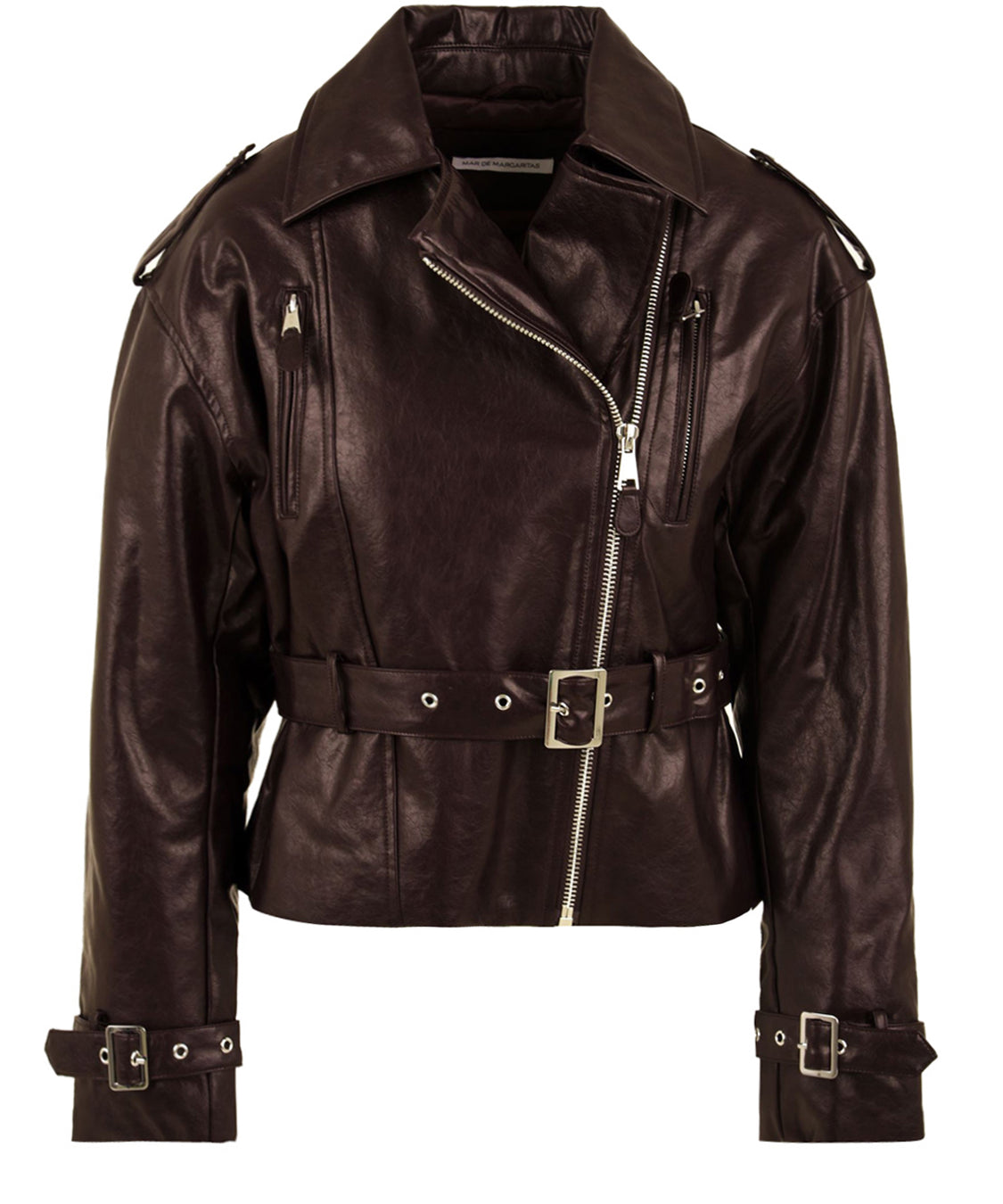 Giacca Chiodo all zip con cintura MAR DE MARGARITAS Donna - Bordeaux