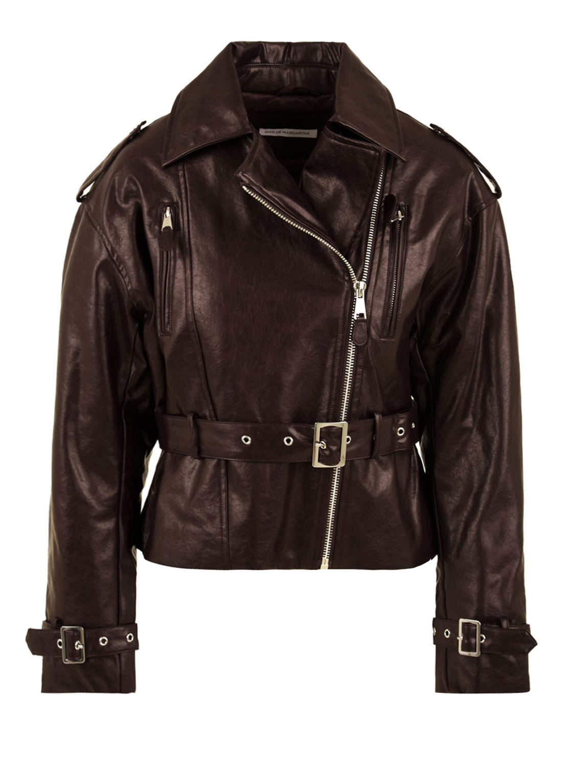 Giacca Chiodo all zip con cintura MAR DE MARGARITAS Donna - Bordeaux