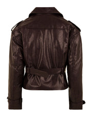 Giacca Chiodo all zip con cintura MAR DE MARGARITAS Donna - Bordeaux