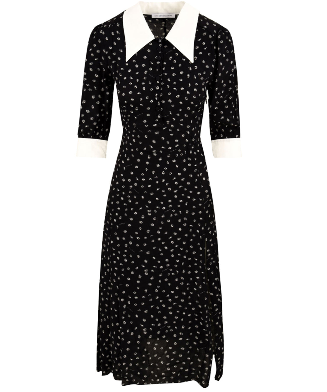 Abito midi con colletto MAR DE MARGARITAS Donna - Nero