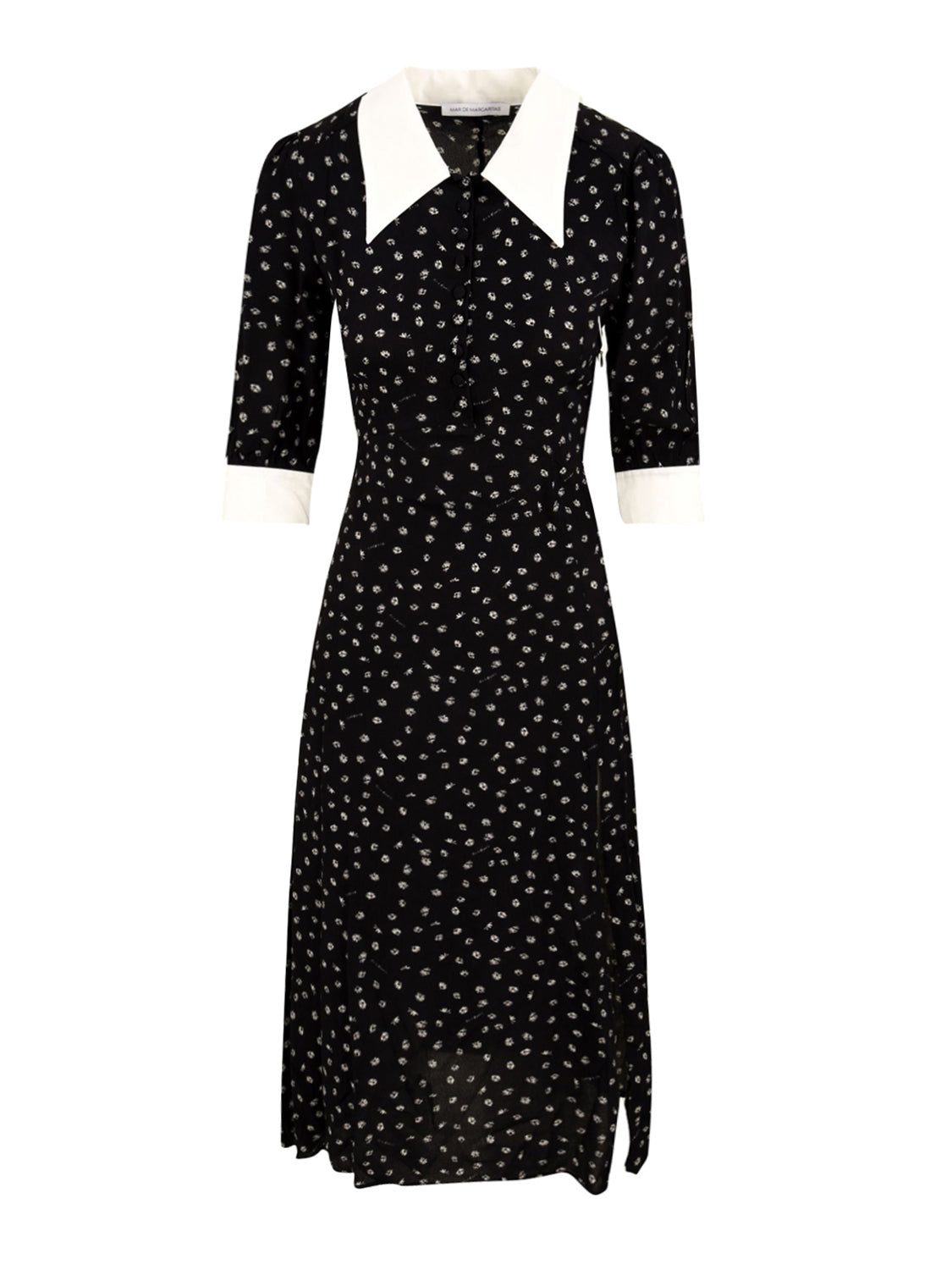 Abito midi con colletto MAR DE MARGARITAS Donna - Nero
