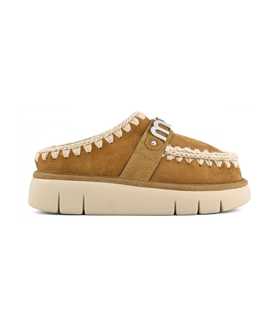 Sabot Bounce Metal Logo MOU Donna - Cognac