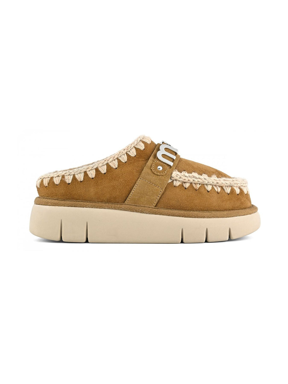 Sabot Bounce Metal Logo MOU Donna - Cognac