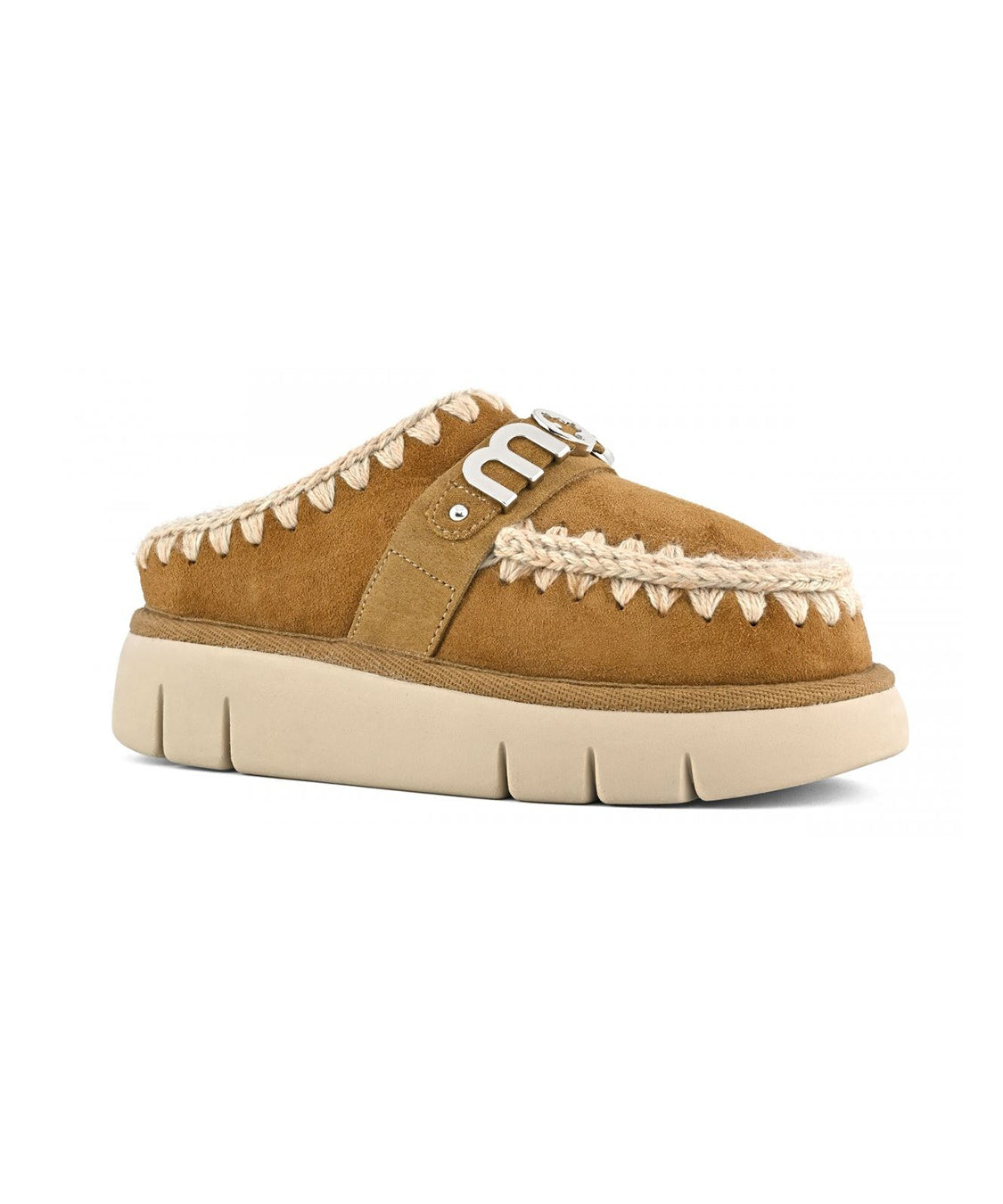 Sabot Bounce Metal Logo MOU Donna - Cognac