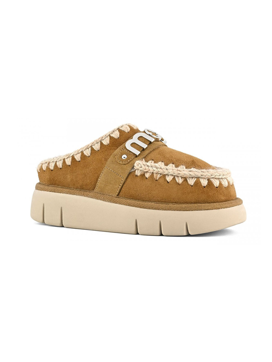 Sabot Bounce Metal Logo MOU Donna - Cognac