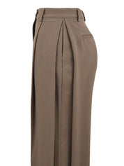 Pantalone con pieghe SOLOTRE Donna - Marrone