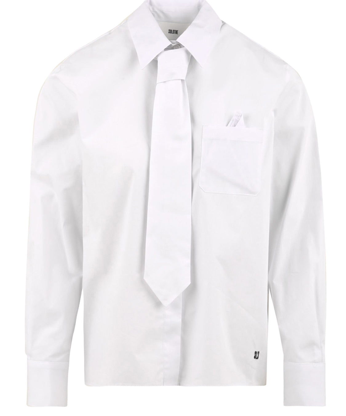 Camicia con finto fazzoletto e cravatta SOLOTRE Donna - Bianco