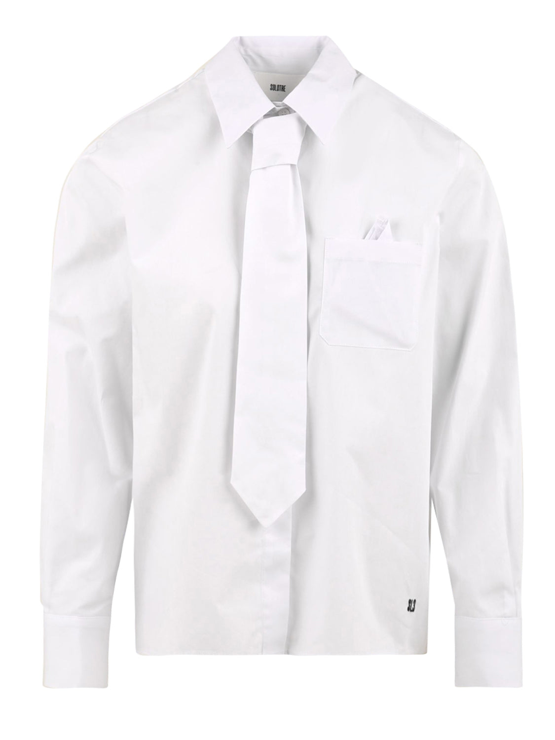 Camicia con finto fazzoletto e cravatta SOLOTRE Donna - Bianco