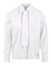 Camicia con finto fazzoletto e cravatta SOLOTRE Donna - Bianco