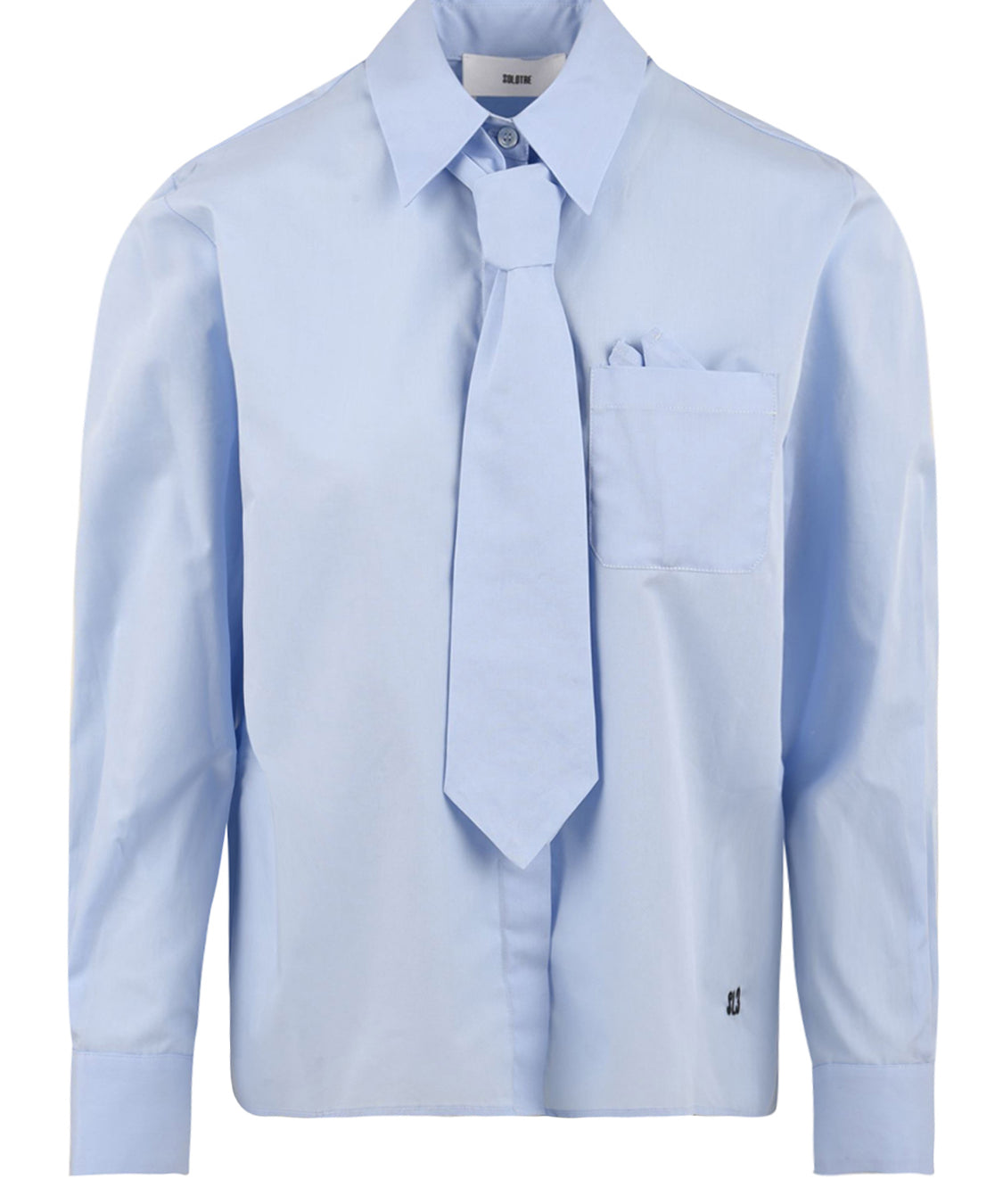 Camicia con finto fazzoletto e cravatta SOLOTRE Donna - Blue