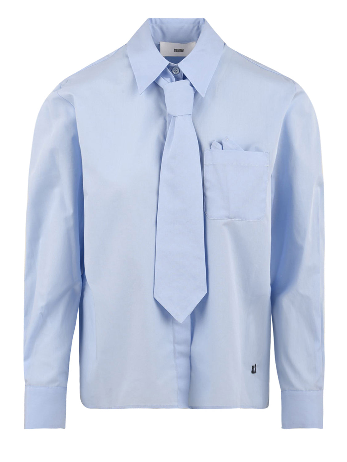Camicia con finto fazzoletto e cravatta SOLOTRE Donna - Blue