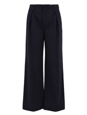 Pantalone gessato a palazzo SOLOTRE Donna - Blue