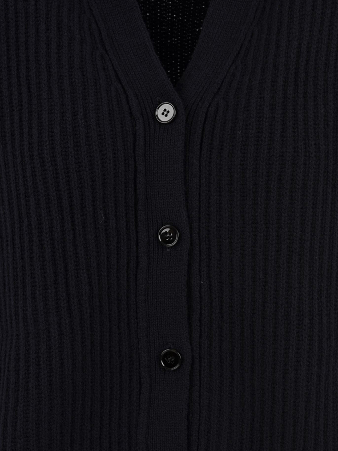 Cardigan in maglia a costa inglese SOLOTRE Donna - Blu/Black
