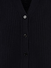 Cardigan in maglia a costa inglese SOLOTRE Donna - Blu/Black