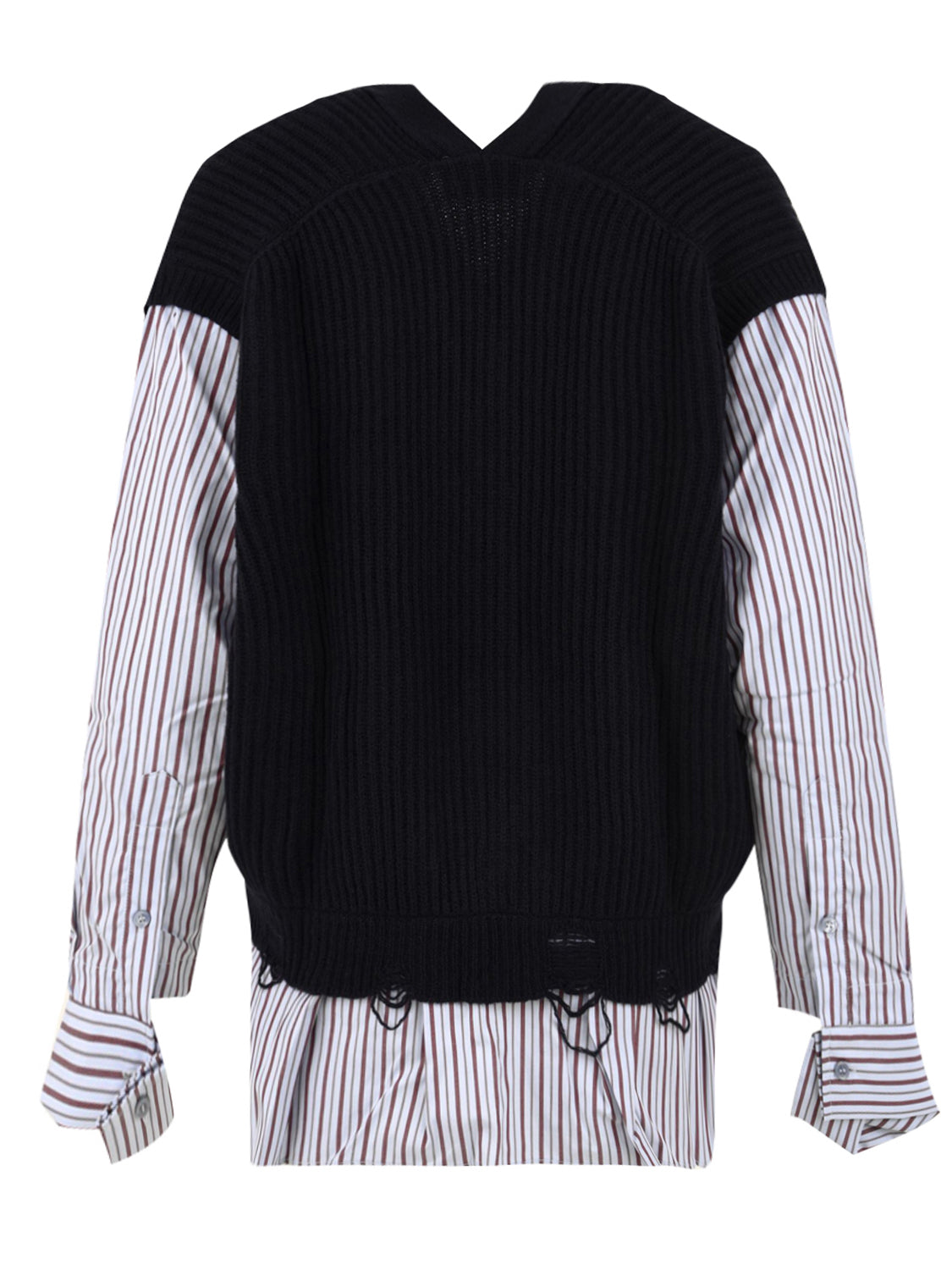 Cardigan in maglia a costa inglese SOLOTRE Donna - Blu/Black
