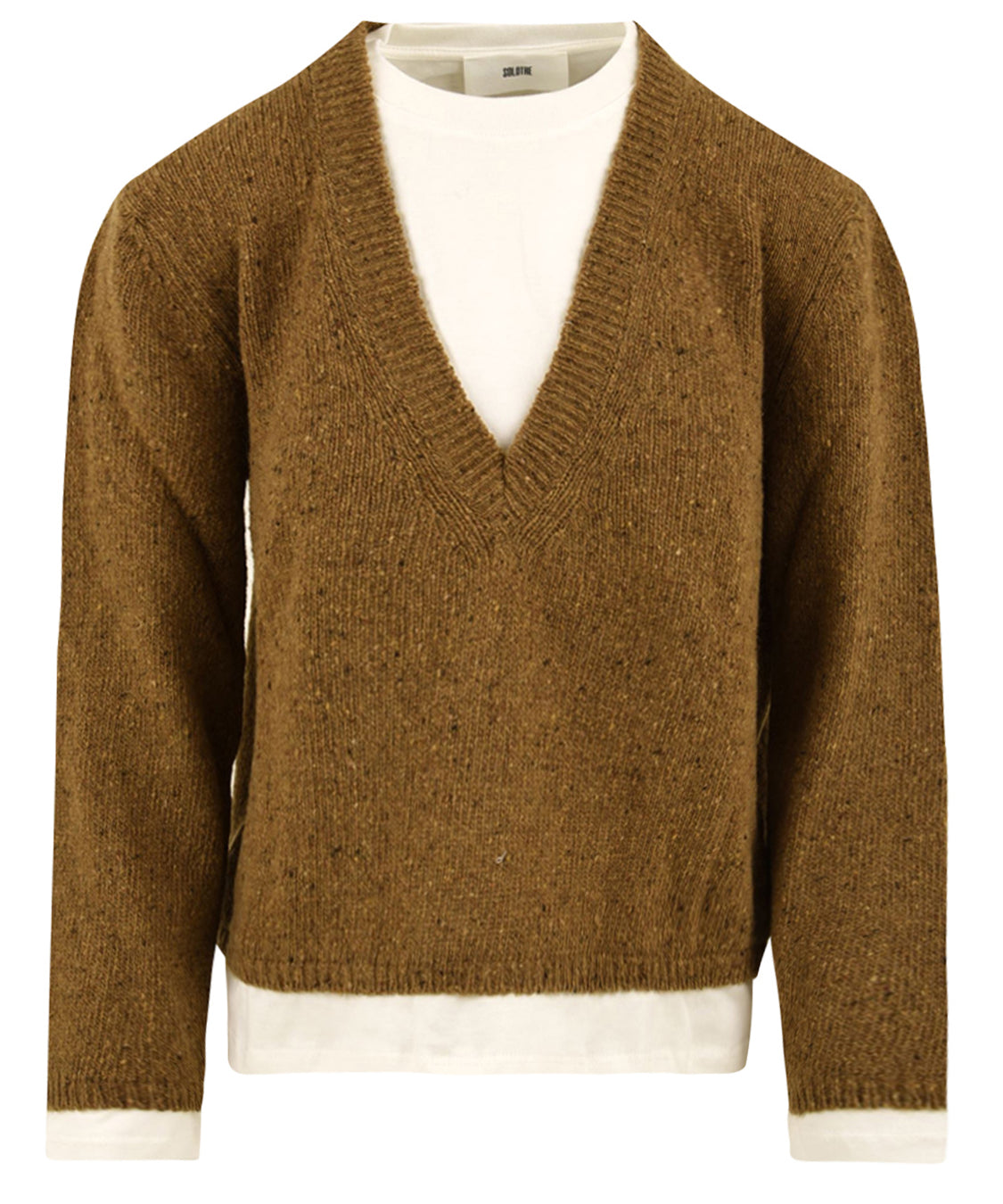 Maglione con scollo a V SOLOTRE Donna - Beige