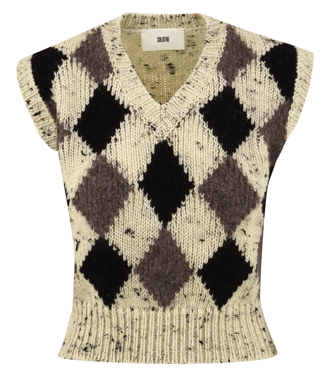 Maglia a gilet con scollo a V profondo SOLOTRE Donna - Butter