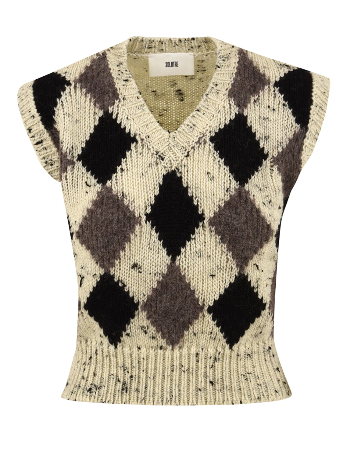 Maglia a gilet con scollo a V profondo SOLOTRE Donna - Butter