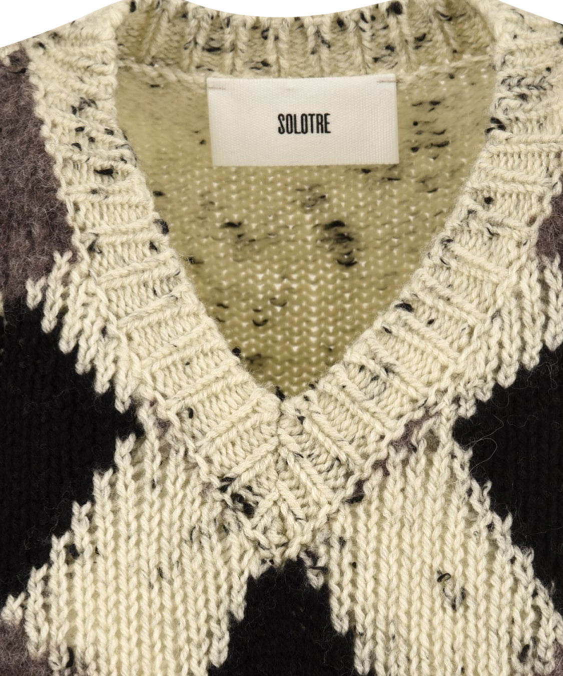 Maglia a gilet con scollo a V profondo SOLOTRE Donna - Butter