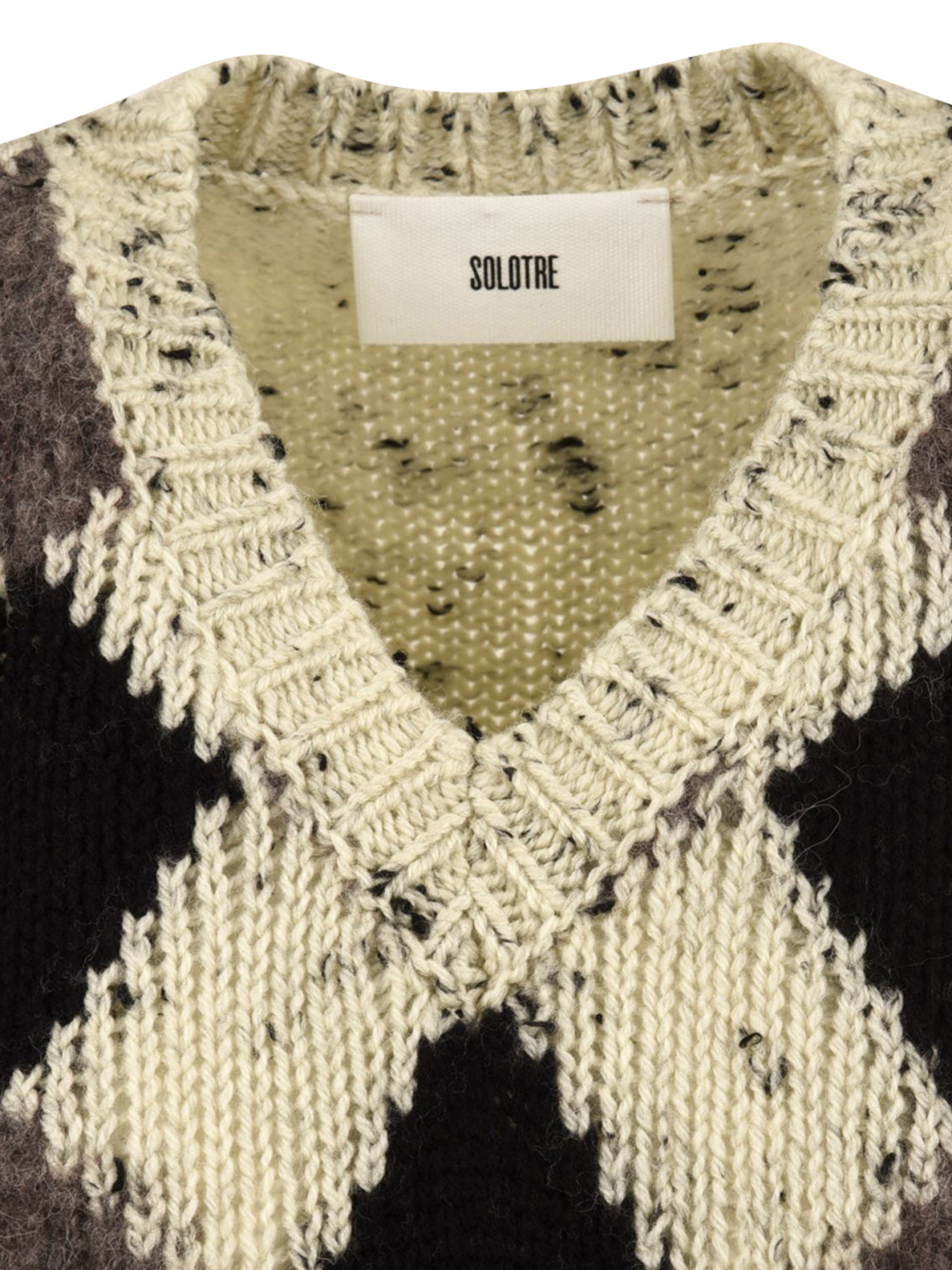 Maglia a gilet con scollo a V profondo SOLOTRE Donna - Butter
