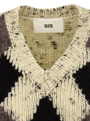 Maglia a gilet con scollo a V profondo SOLOTRE Donna - Butter