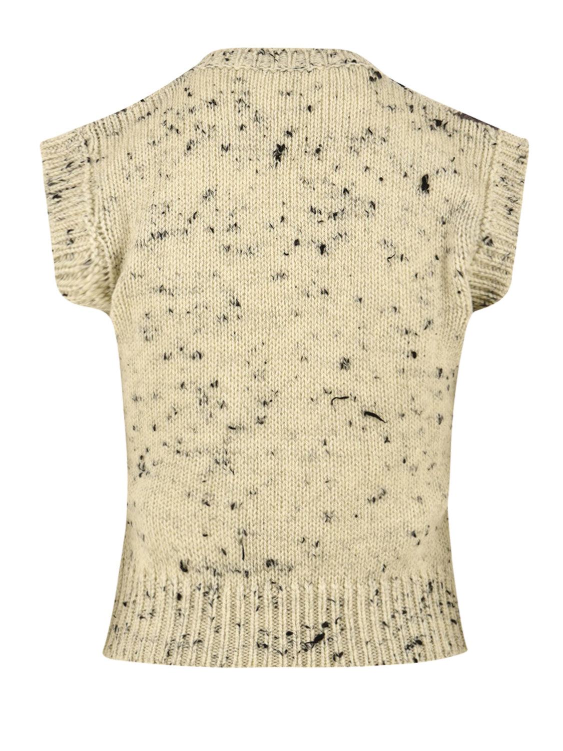 Maglia a gilet con scollo a V profondo SOLOTRE Donna - Butter